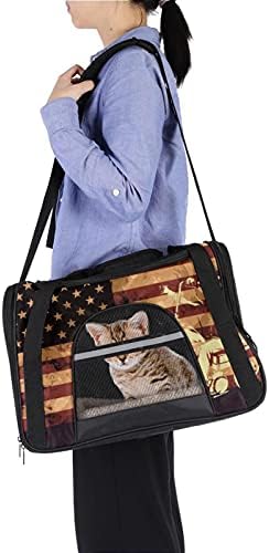 Pet Carrier američka zastava Lobanja mekani putni nosači za kućne ljubimce za Mačke, Psi Puppy Comfort prenosiva sklopiva torba za