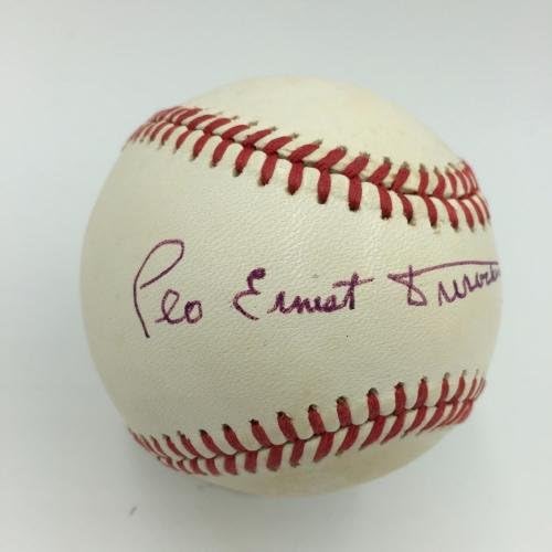 Leo Ernest Durocher puno ime potpisano autogramiranom nacionalnom liga bejzbol PSA - autogramirani bejzbol