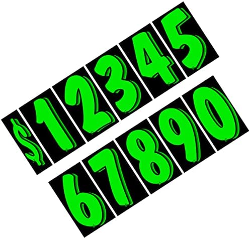 Versa-Tags 7 1/2 inčni crne / zelene vinilne narukvice 11 deset set Car Windshield cijene i 2 pakete 12 14,5 x 2,75 3RD naljepnice