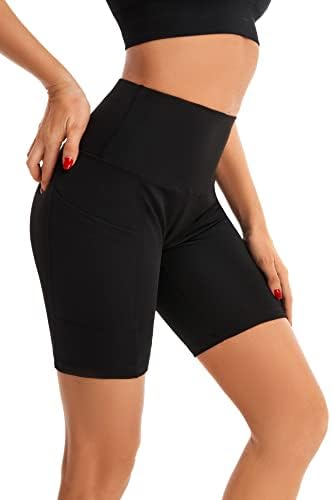 DSSdoliv biciklističke kratke hlače Žene visokog struka Hlače za vježbanje za žene Biciklističke kratke hlače žene sa džepovima