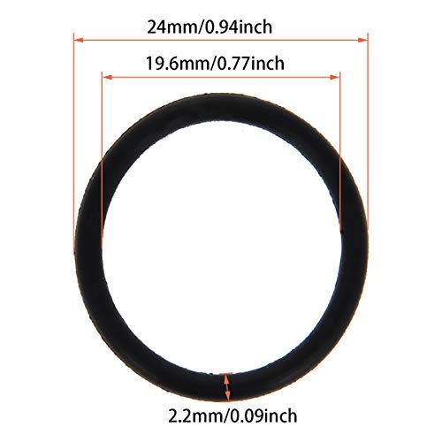 Othro 4pcs nitril gume O-prstenovi, 2,2 mm Žičana dia 24mm od metričkog brtvila Nitrilne NBR gumene površine za brtvljenje ulja ili