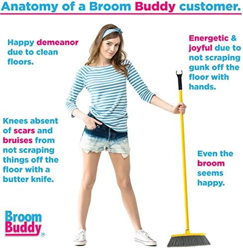 Scraper Broom Buddy Broom | Pričvršćuje se na kraj metle, okretajte stvari sa poda | Instalira u sekundi | Uklapa se gotovo svakom