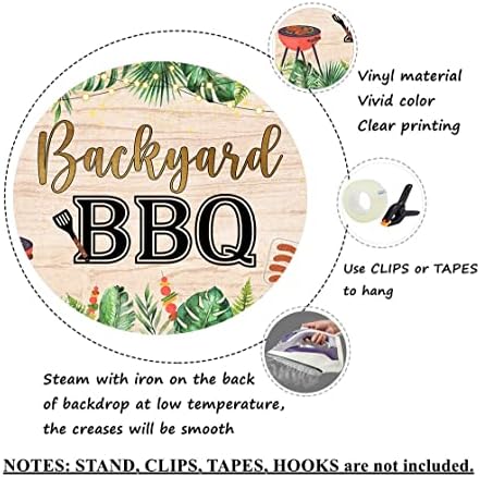 Backdard BBQ Backdrop Rustic Tropical BBQ Happy Birthday Party Baby Shower photo Background Decorations BBQ party Banner Supplies