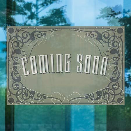 CGsignLab | Dolazim uskoro -Victorian gotički prozor Cling | 36 x24