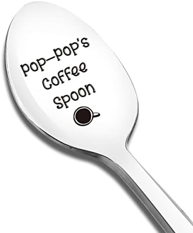 Pop-Popova kašika za kafu ugravirana smešni poklon za dedu oca, kašika ljubitelja kafe Najbolji pokloni za Božićni rođendan za Dan