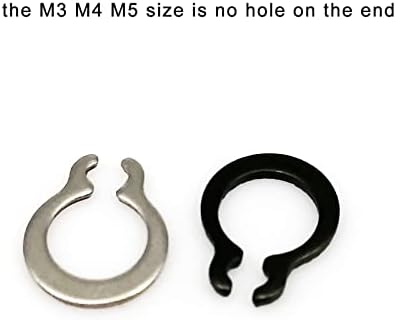 NUPART 10/25 / 50kom M3 do M40 304 nerđajući čelik crni 65mn manganska osovina Držač prstena za podlošku C tip vanjski krug