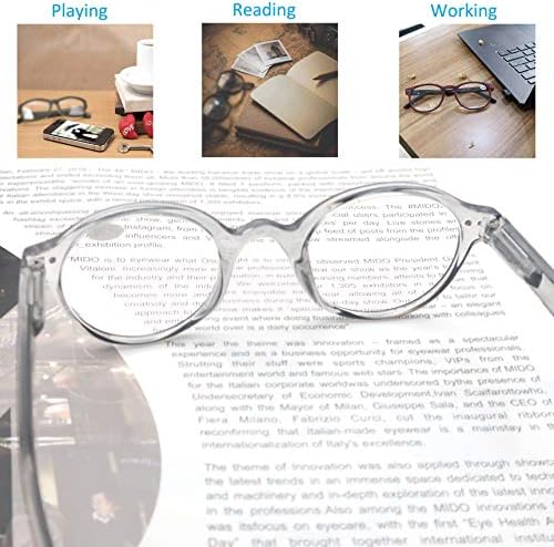 Olomee naočare za čitanje Žene Muškarci klasični okrugli čitači +1.50 kružne varalice naočare sa laganim okvirom udoban Fit 5 paket