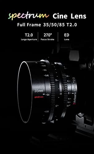 7artisans 50mm T2. 0 Full Frame Cine Cinematic Professional Film Lens for Leica/Sigma/Lumix/Panasonic l Mount Camera