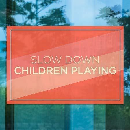 CGsignLab | Slow down djeca igraju -modernu dijagonalu prozor za klizanje | 30 x20
