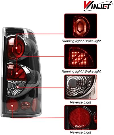 Winjet LED zadnja svjetla pogodna za 1999-2006 Chevrolet Silverado & 1999-2003 GMC Sierra sklop zadnjeg svjetla sa LED pokazivačem