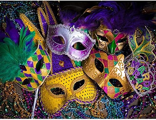 Ljubičasto zeleno zlato perle masquerade party Photography pozadina vinil 7x5ft za karneval Fiesta Mardi Gras Dance Photo pozadina