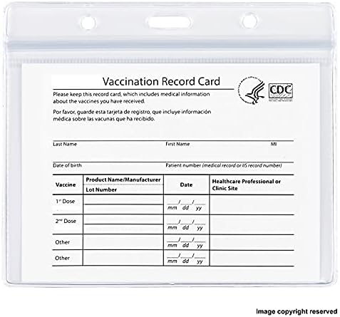 Zaštita kartice za vakcinu 4x3 CDC držač kartice za vakcinaciju čista vodootporna plastična čaura sa rupama za kopče za trake,pakovanje