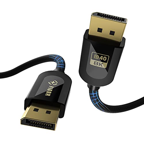 FIBBR certificirani DisplayPort 2.1 kabl / 2m, superspeed dp2.1 kabl 40Gbps Video DisplayPort kablovska podrška 16k @ 30Hz, 8k @ 60Hz,