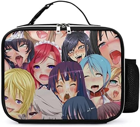 Anime Face Ahegao torba za ručak izolovana kutija za ručak za višekratnu upotrebu torba za ručak za Kancelarijska Radna putovanja