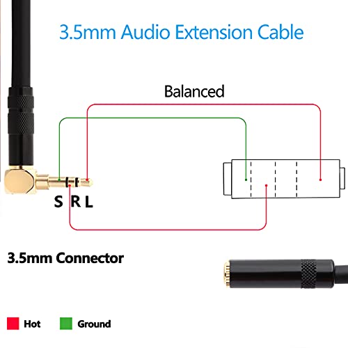 Oluote aux kabl 3.5 mm TRS ženski do 3.5 mm desni ugao TRS muški Adapter, Mini Terminal Stereo Professional audio Produžni kabl