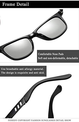 FEISEDY Vintage polarizirane Fotohromne naočare za sunce za muškarce i žene UV zaštita vanjske kvadratne naočare za sunce B1001