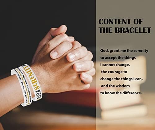 BQL (12-paketne narukvice za molitvu Serenity Prayer Silikonske narukvice, inspirativne gumene narukvice sa motivacionim porukama,