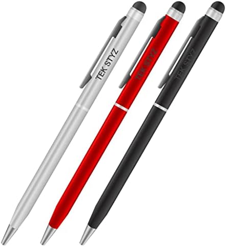 Pro stylus olovka za Samsung SM-G900PZWAVMU sa mastilom, visokom preciznošću, ekstra osetljivim, kompaktnim obrascem za dodirne ekrane [3 pakovanje-crno-crveno-srebrna]