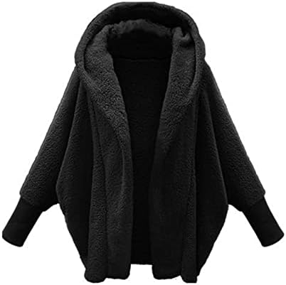 Ženska jesen / zimska jakna s kapuljačom od kapuljača s dugim rukavima s dugim rukavima Fuzzy Fleece Sherpa Wrap kaput