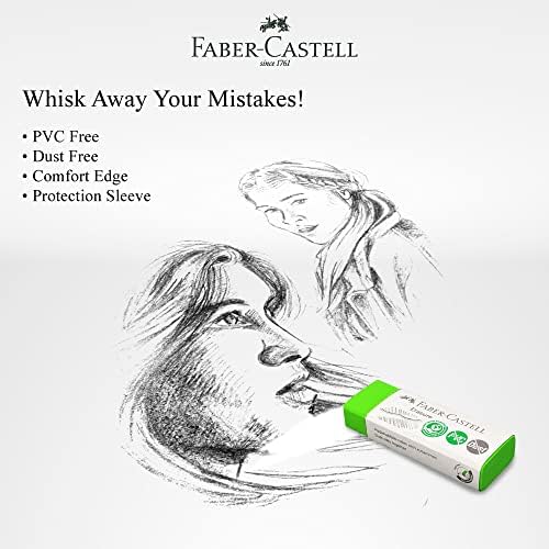 Faber-Castell Eraser Eraser PVC i prašine bez prašine, vrhunska kvaliteta, ekološki prihvatljivi, dotični zdravlje, siguran za djecu.