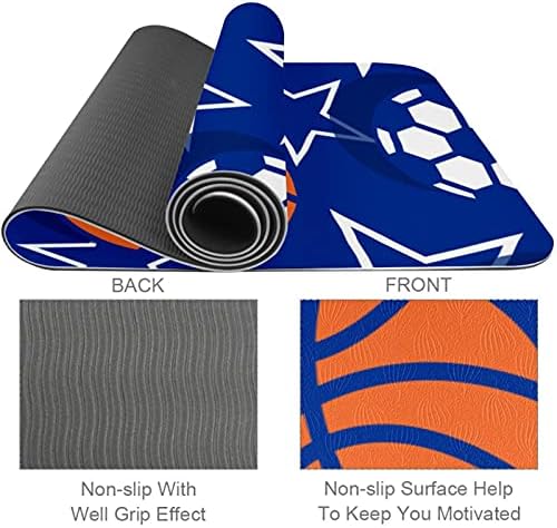 Yoga Mat Sport Košarka Bejzbol fudbalska zvijezda plava ekološka neklizajuća podloga za fitnes vježbe za Pilates i vježbe na podu