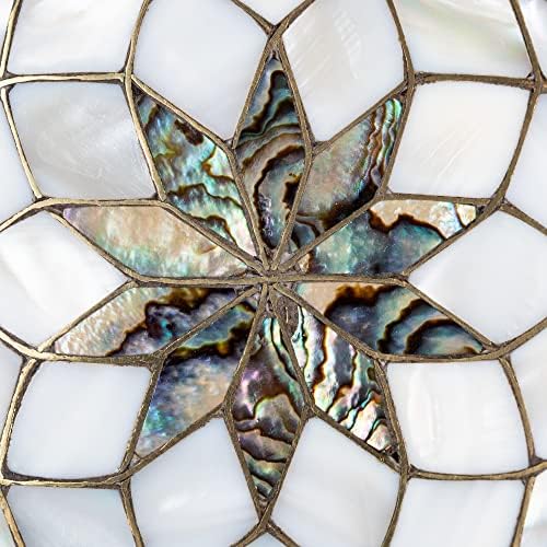 Lotus ručno rađeno umetak od sedefa, drveno kompaktno ručno ogledalo za šminkanje