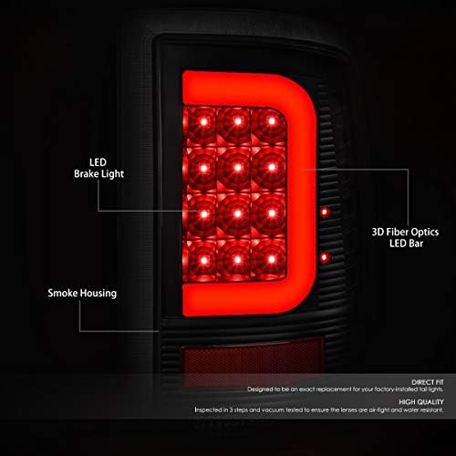 4kom Crvena 3D LED C-Style Light Bar Zadnja zadnja svjetla kočione lampe i četverostruka prednja svjetla kompatibilna sa Dodge Ram