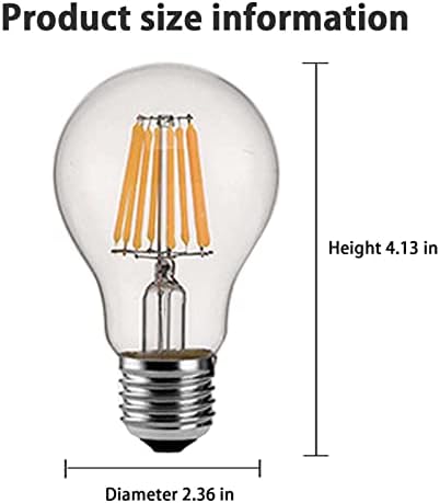 Xianfei Vintage LED Edison sijalica, 6w LED sijalica, 360° ugao snopa, LED sijalica sa žarnom niti, plafonske ventilatorske sijalice,