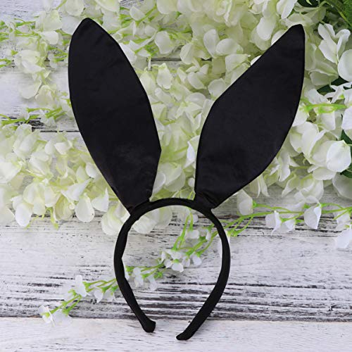 Uonlytech velika zečja traka za uši za žene, traka za kosu za uši Black Rabbit ear hair Accessories za djevojčice party Costume