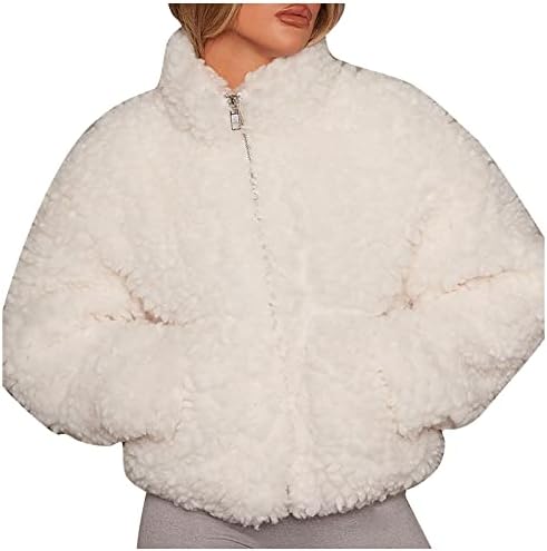 Prdecexlu Fashion vanjski zimski tunički kaputi dame dame dugih rukava od runa labave jakna Comfort Solid stand ovratnik
