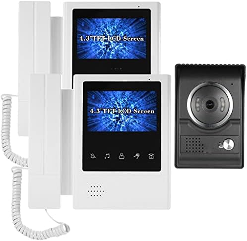Cfsncm 4.3-inčni žičani video zvono za vrata sa funkcijom otpornom na kišu za noćno gledanje vizuelni interfon dvosmjerni Audio Video