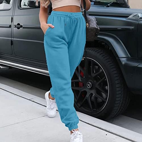 Ženske joggers hlače s džepovima labave vučne pantalone plus veličina cinch donje znojne hlače Activewear