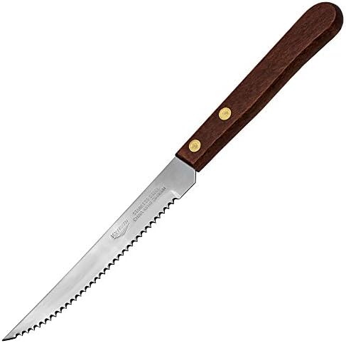 Nož za odrezak sa šiljastim vrhom s drvenom ručkom, 1 tucet