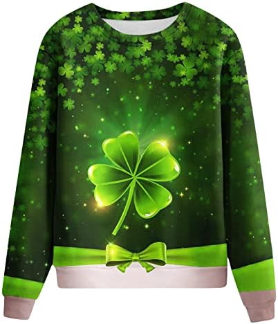 St. Patrick Dan Tee za žene karirani Comfort Crew vrat Oversized poklon Irski krug