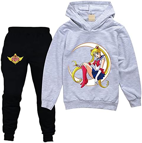 Huanxa Kids Sailor Moon Duks slatki pulover Hoodie i jogging hlače 2 komada ležerna dukserica odijela