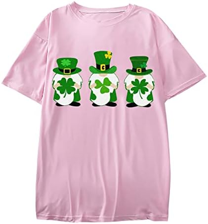 Dnevna majica St Patrick za žene - Moda Shamrock vrhovi Smiješni saint Patrickov kratki rukav o izrez kostim