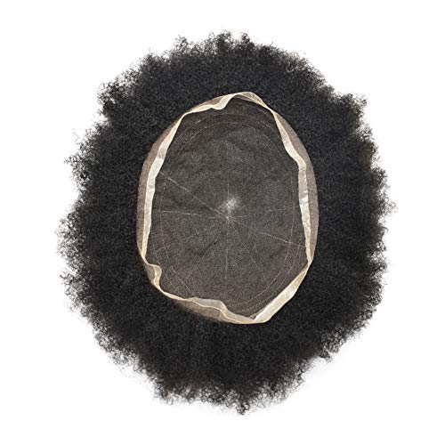 SINGA HAIR Afro Toupee for Black Men Full Lace Afro Curly muške frizure African American Kinky Mens Replacement System 120% Srednja