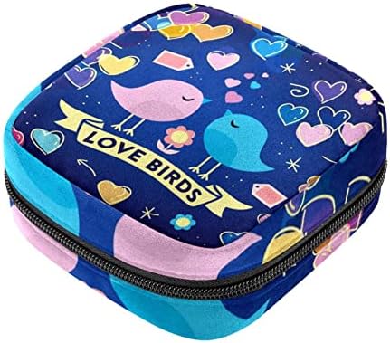 Plava Love Bird torba za šminkanje, kozmetička torba, Prijenosna toaletna torba za žene i djevojčice