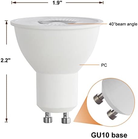SURAIELEC 10 pakovanje GU10 LED sijalica sa mogućnošću zatamnjivanja, 50W ekvivalent halogena, 5000k Daylight White sjaj za ugradno