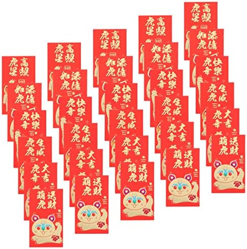NUOBESTY Wedding Favors džepni novčanik Crvene torbice 5 kompleta 2022 papir crvena koverta Kineski novčani paket 2022 godina Hongbao