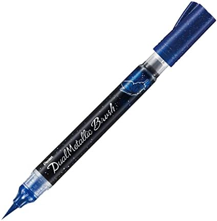 Pentel Arts Dualmetallic Brush, Plavo / Metalik Zeleno Mastilo