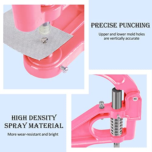Ručna preša Grommet mašina - Wuyule Pink Heavy Duty Grometket alat sa 5pcs umire, 300sets gromets, 4pcs mašine za uši za rupe Punch