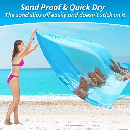 JAMIEWIN Beach deka otporna na pijesak, 81 x78 podloga za plažu vodootporna dekica za piknik bez pijeska prevelika Prijenosna podloga