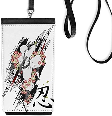 Japan Kultura Ninja Telefon novčanik torbica Viseće mobilne torbice Crni džep