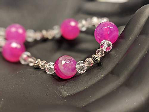 Ručno rađena ružičasta narukvica Kristal / ženski nakit / poklon za nju / Boho hipi stil / Dan majki