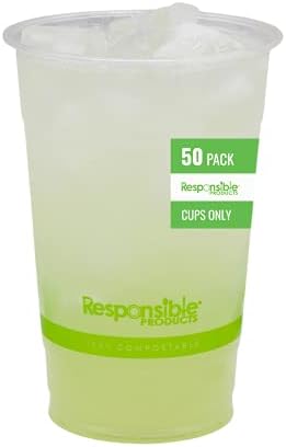 Odgovorni proizvodi 20 oz čista hladna čaša, kompostabilne čiste hladne čaše, dodatna čvrstoća, no-pfas dodata & BPA bez obnovljivih