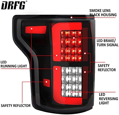 DRFG zamjena za F150 zadnje svjetlo 2015 2017 LED zadnja lampa za Ford Smoke lens zadnje svjetlo sklop suvozača i strane vozača