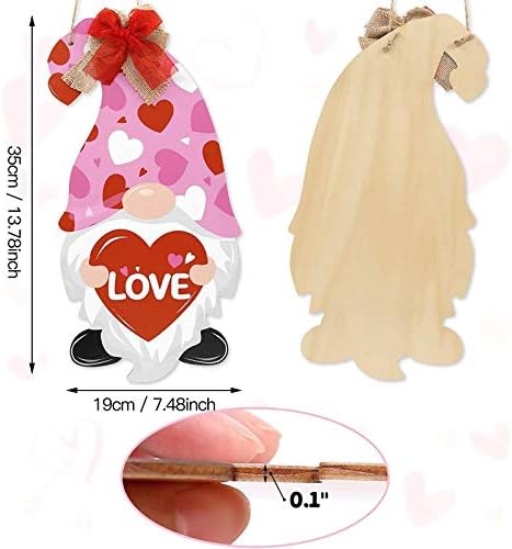 Valentinovo modna modna patuljačka lutka tiskana vitlacka drvena kuka za kuku za kucanje kućne ukrase ptica mrlja