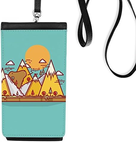 Cartoon Bear Mountain životinjski telefon novčanik torbica Viseće mobilne torbice Crni džep