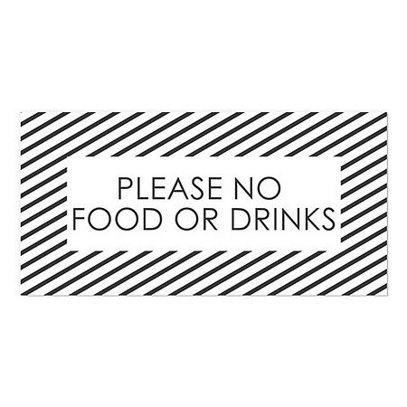 CGsignLab | Molim vas, nema hrane ili pića -Sripes bijele prozore zalijepite | 24 x12